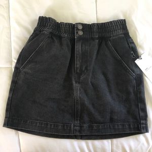 Black denim skirt